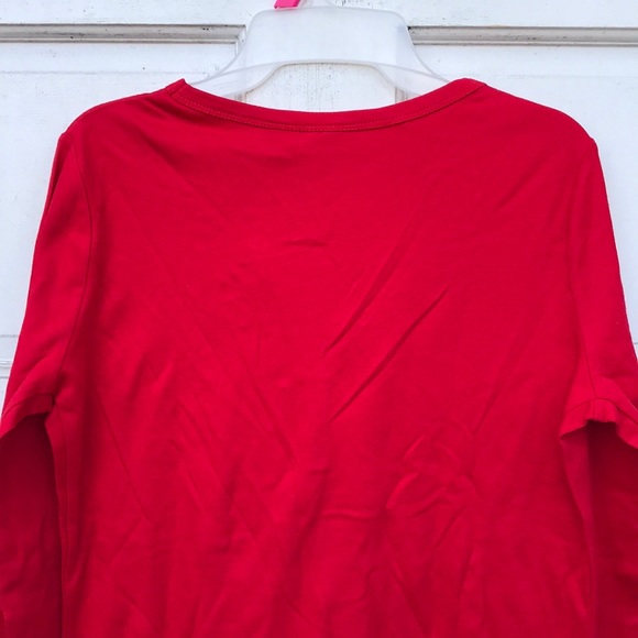 NWT Kim Rogers Red Layer Casual Snowflakes Tee S - Picture 5 of 7